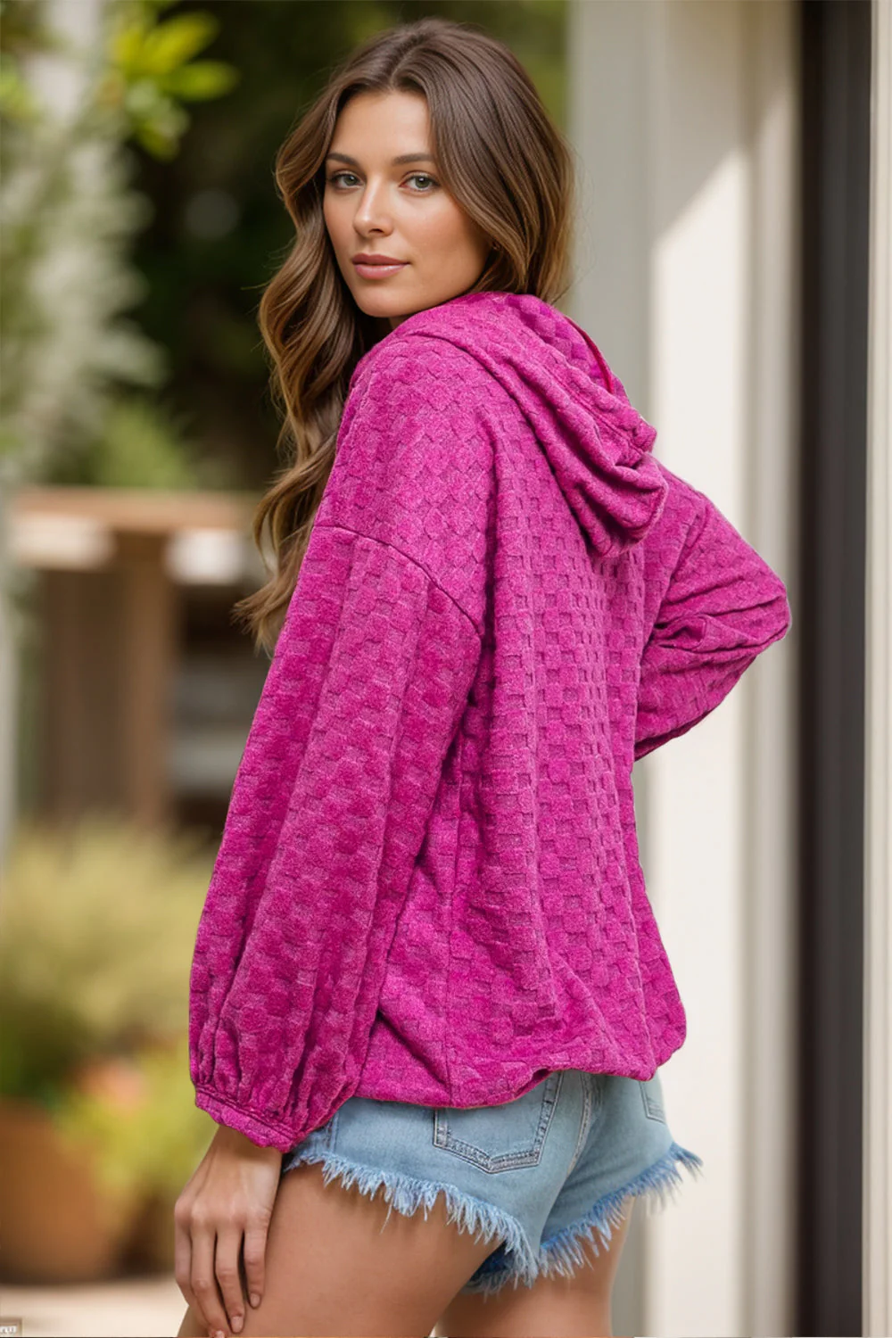 Giorgia | Long sleeve hoodie with drawstring and dropped shoulders - Image 2