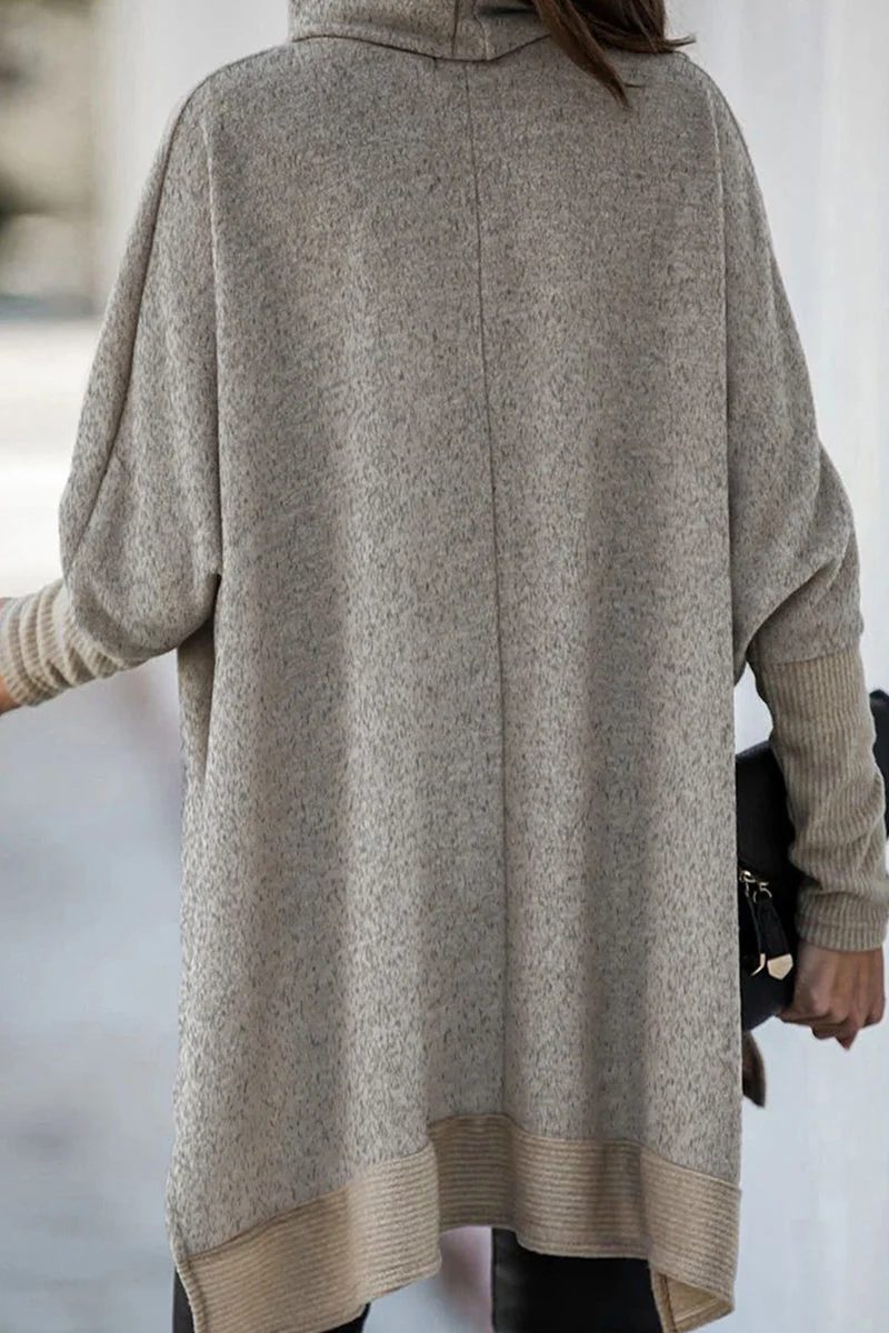 Giovanna | Casual solid patchwork turtleneck tops - Image 5