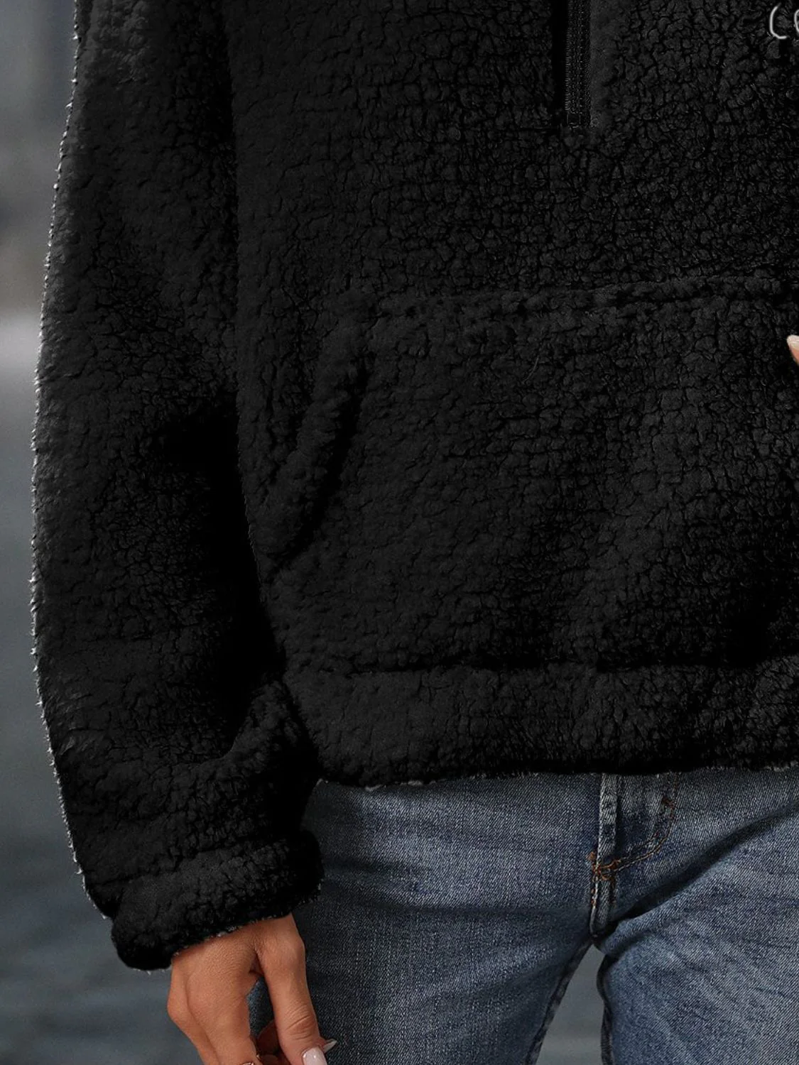 Giovanna | Heart teddy half zip sweatshirt with long sleeves - Image 10