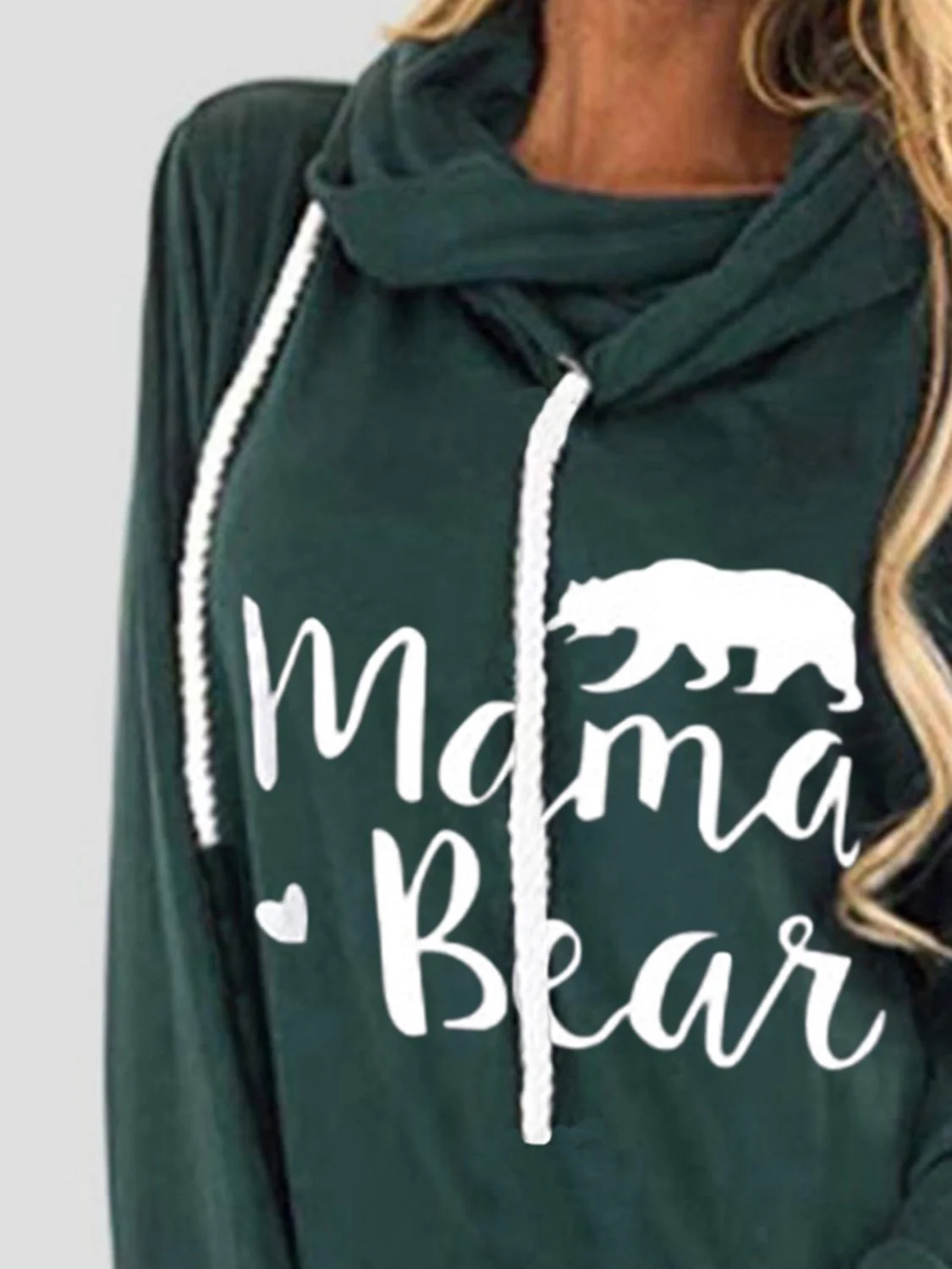 Giovanna | Long sleeve drawstring hoodie with letter graphic - Image 10
