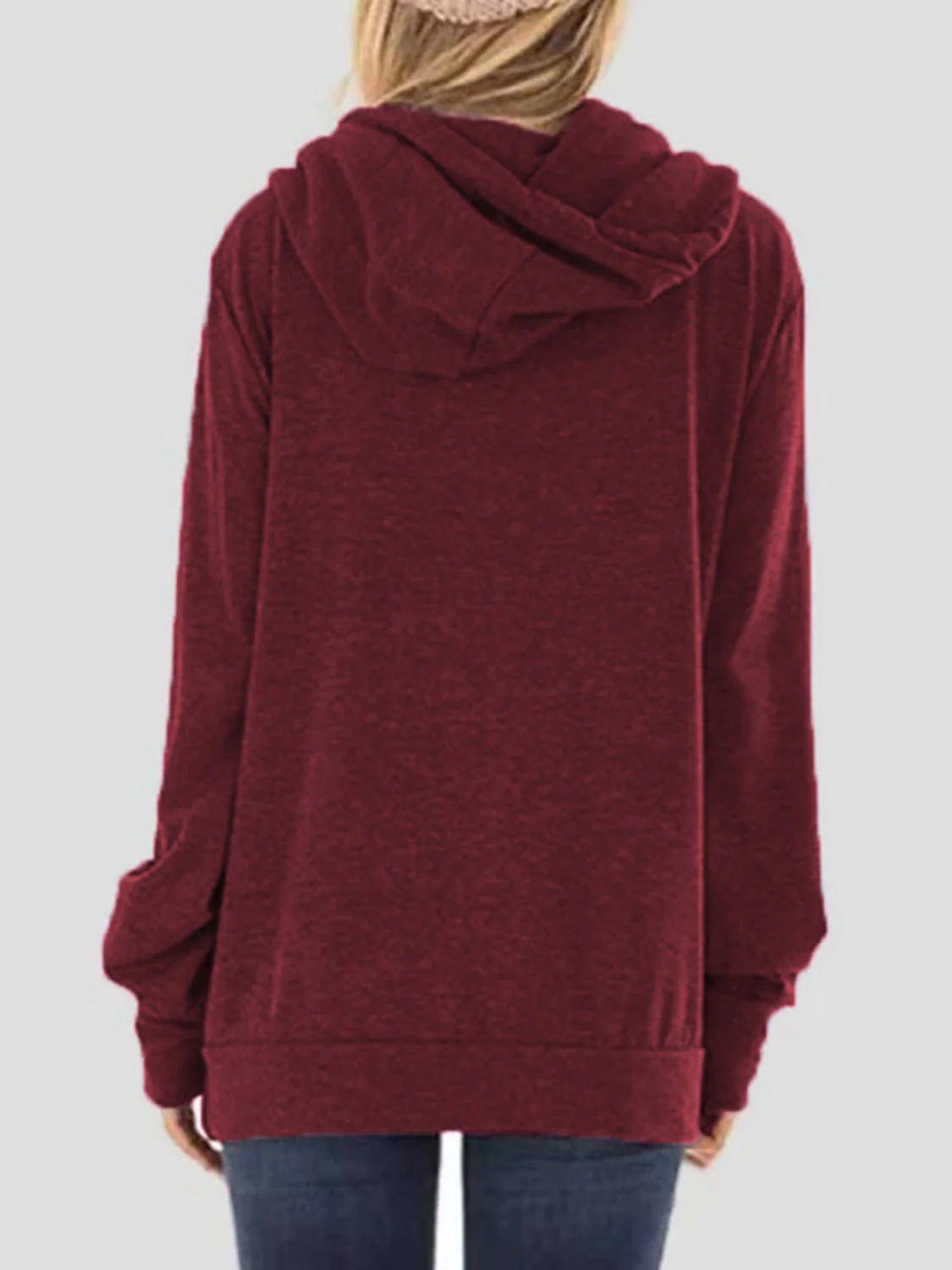 Giovanna | Long sleeve drawstring hoodie with letter graphic - Image 13