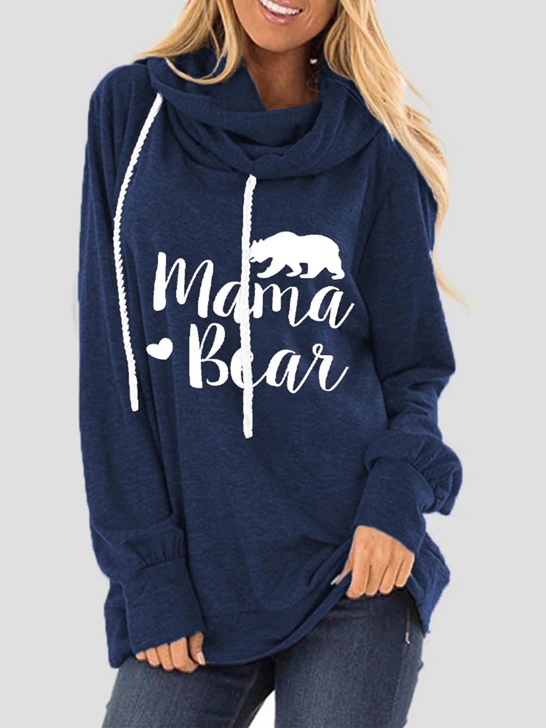 Giovanna | Long sleeve drawstring hoodie with letter graphic - Image 14