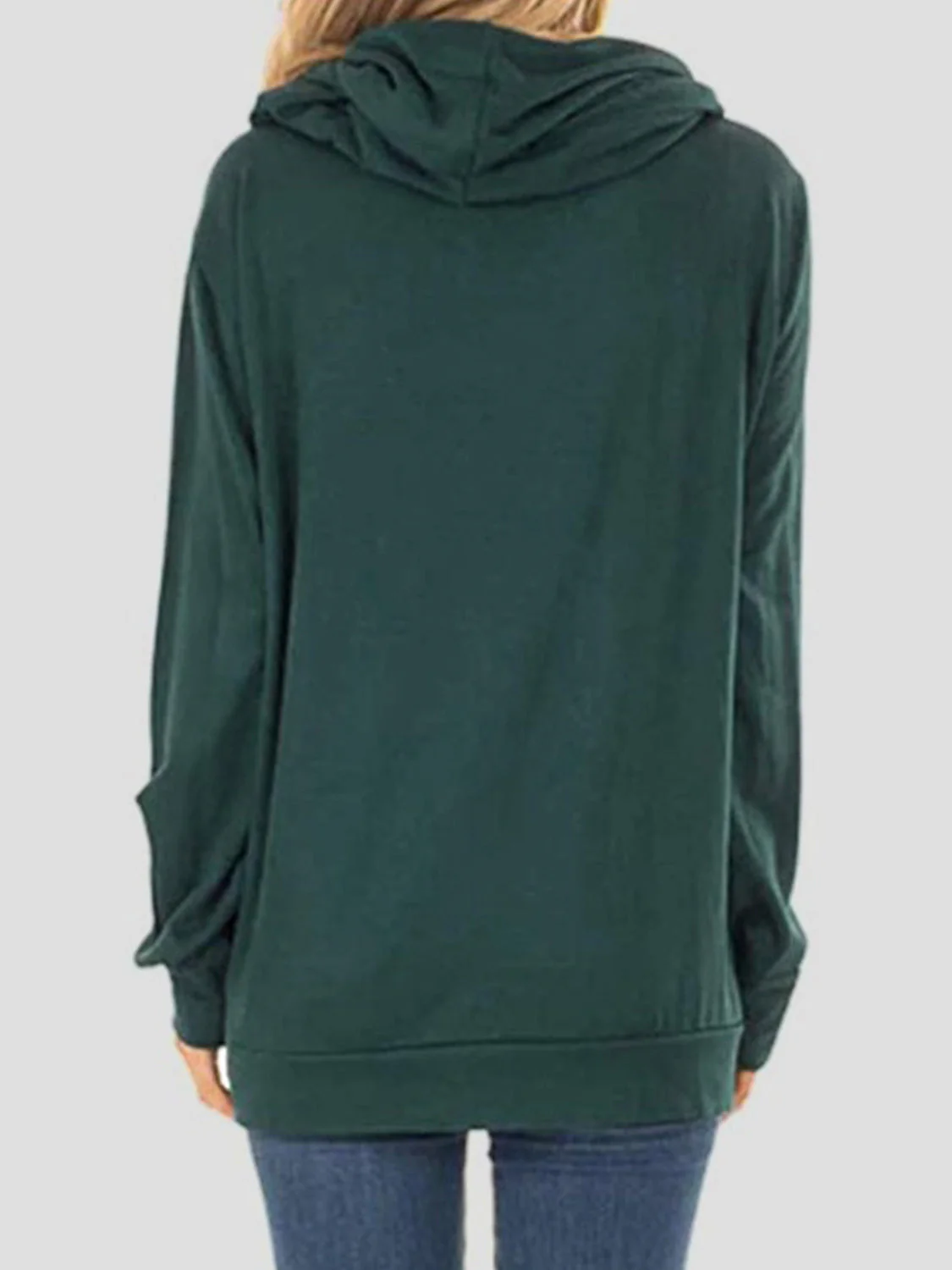 Giovanna | Long sleeve drawstring hoodie with letter graphic - Image 9