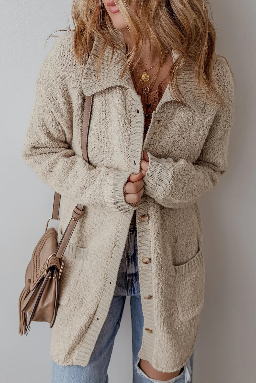 Giovanna | Long-sleeved cardigan with pockets and buttons - Image 4