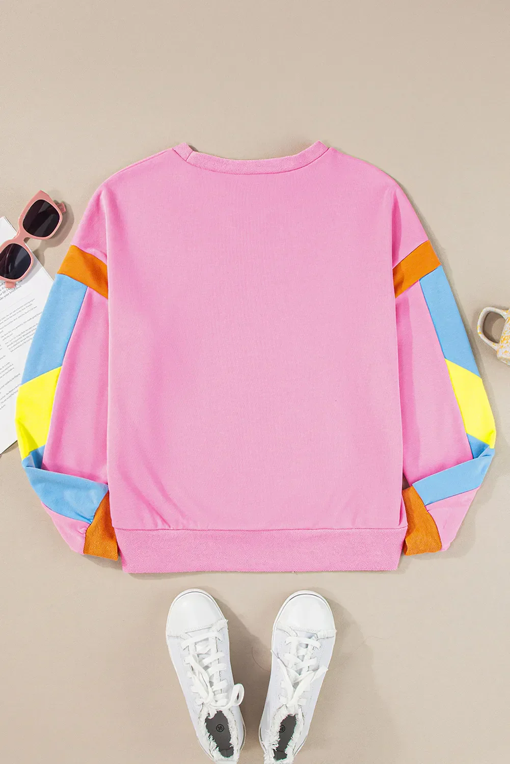 Giulia | Contrast color football long sleeve sweatshirt - Image 5