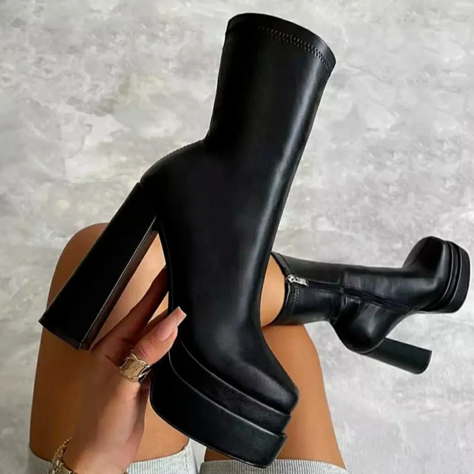 Giulia® | Leather Boots With Thick Heels - Image 3