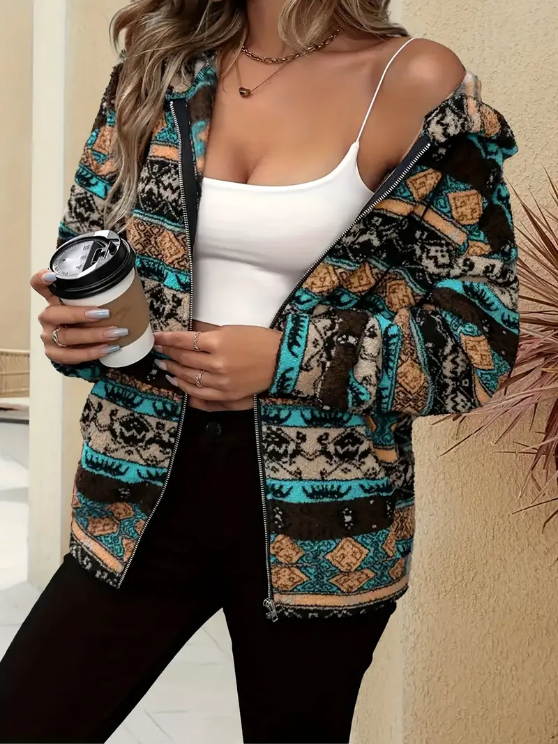 Gladys | Plush jacket with hood - Image 3