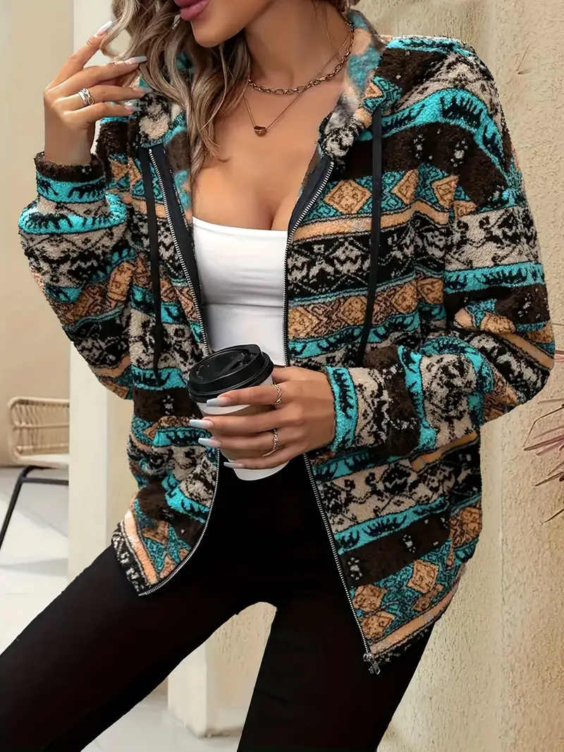 Gladys | Plush jacket with hood - Image 4