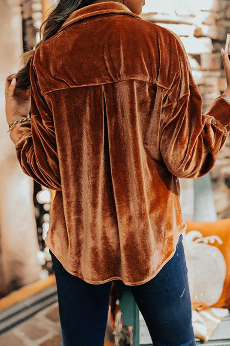 Glenda | Casual, solid patchwork tops with a turn-down collar - Image 4