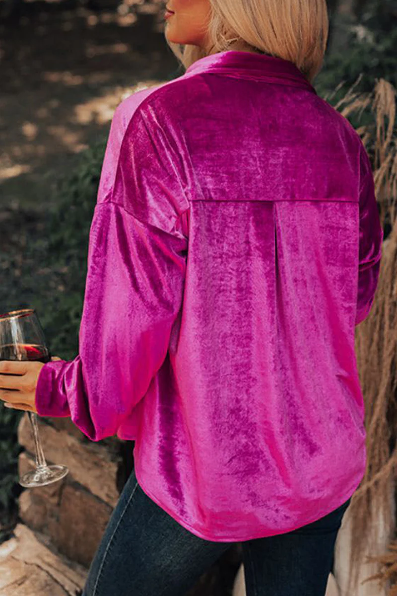 Glenda | Casual, solid patchwork tops with a turn-down collar - Image 6