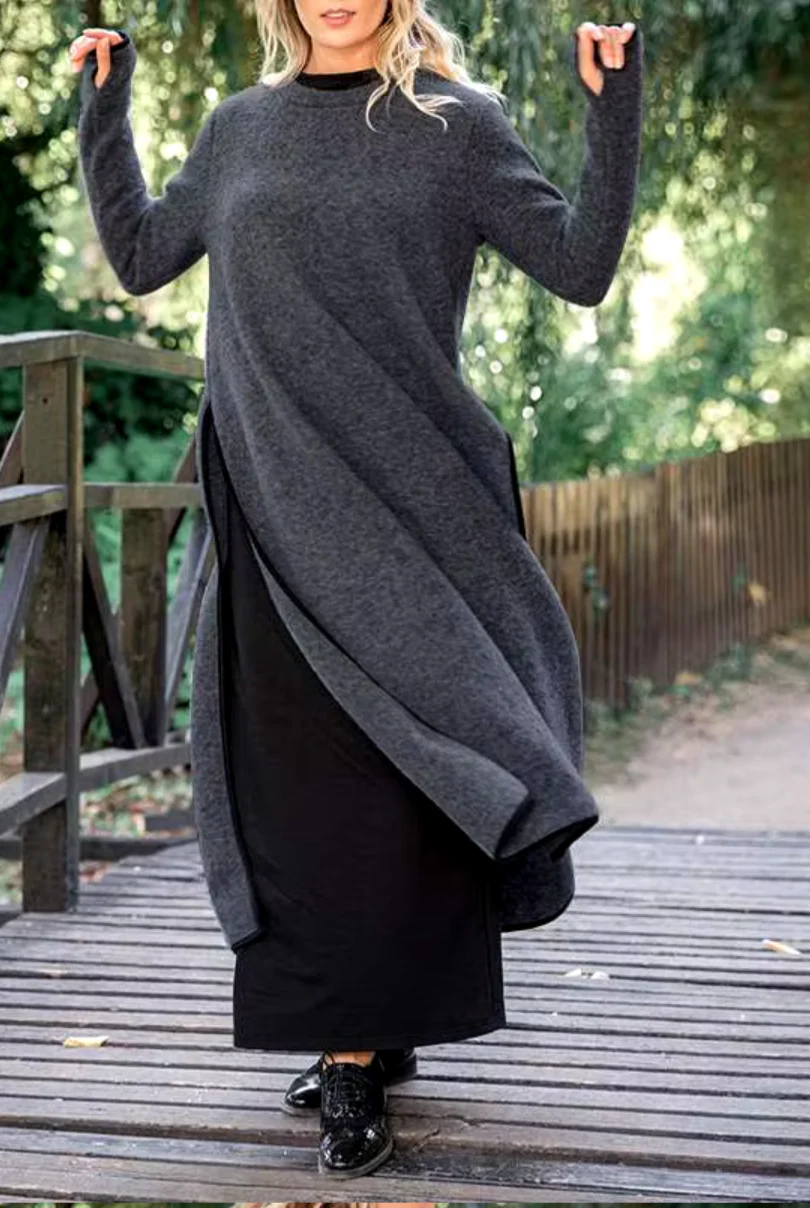 Glenda® | Cozy long layered dress - Image 3