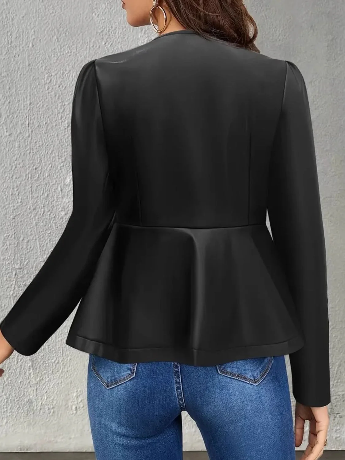 Glenda | Long sleeve jacket with peplum zip fastening - Image 2