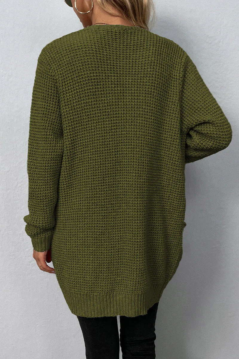Gloria | Elegant solid color outerwear with V-neck and pocket - Image 10