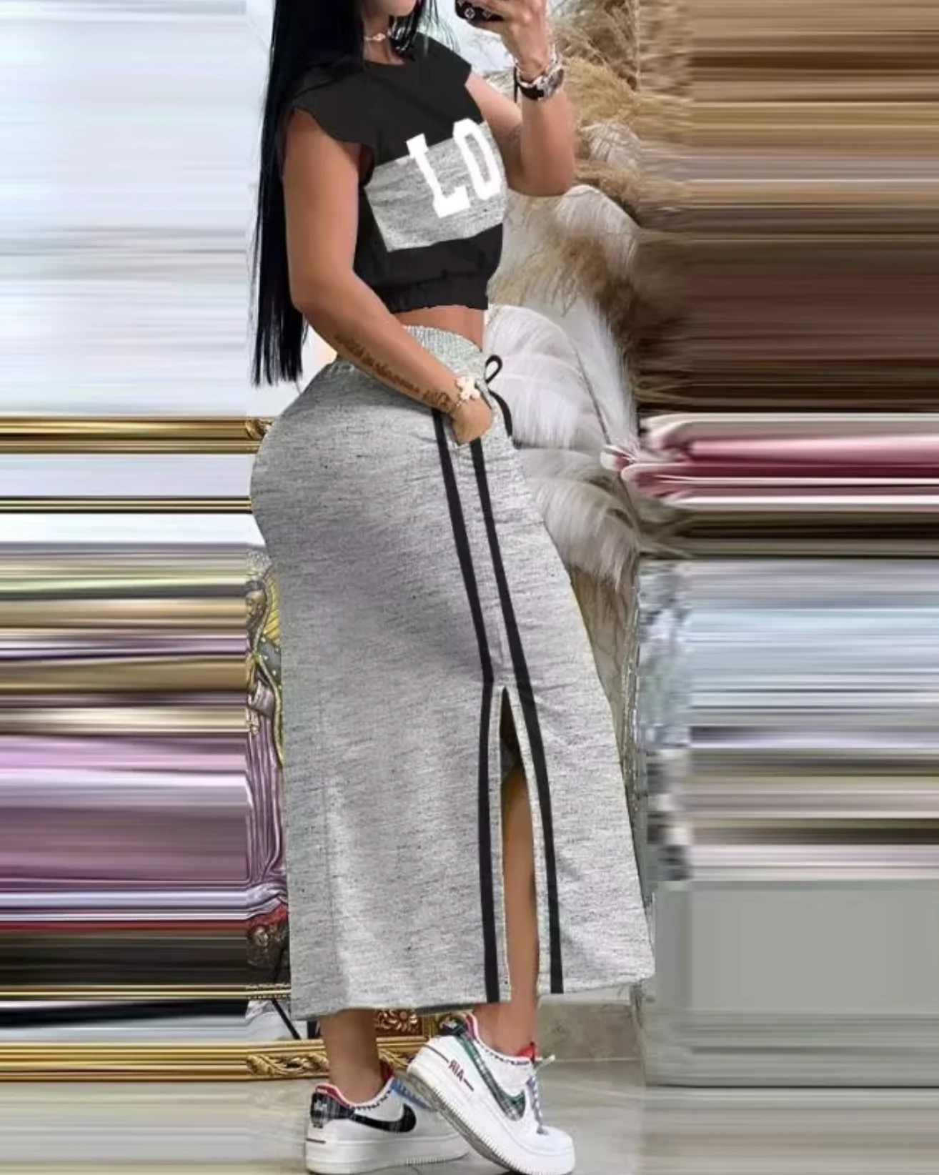 Grace® | Crop Top And Skirt Set