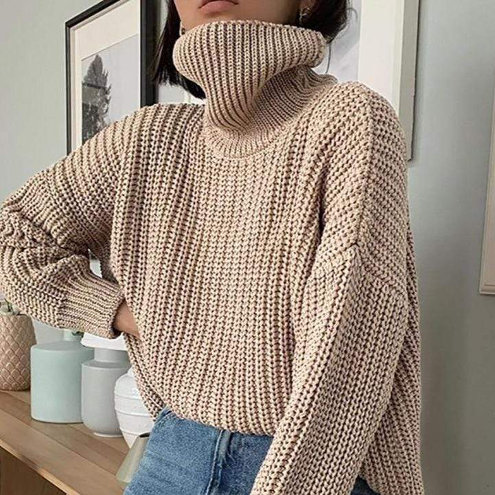 Graciela | Long thick turtleneck sweater for women