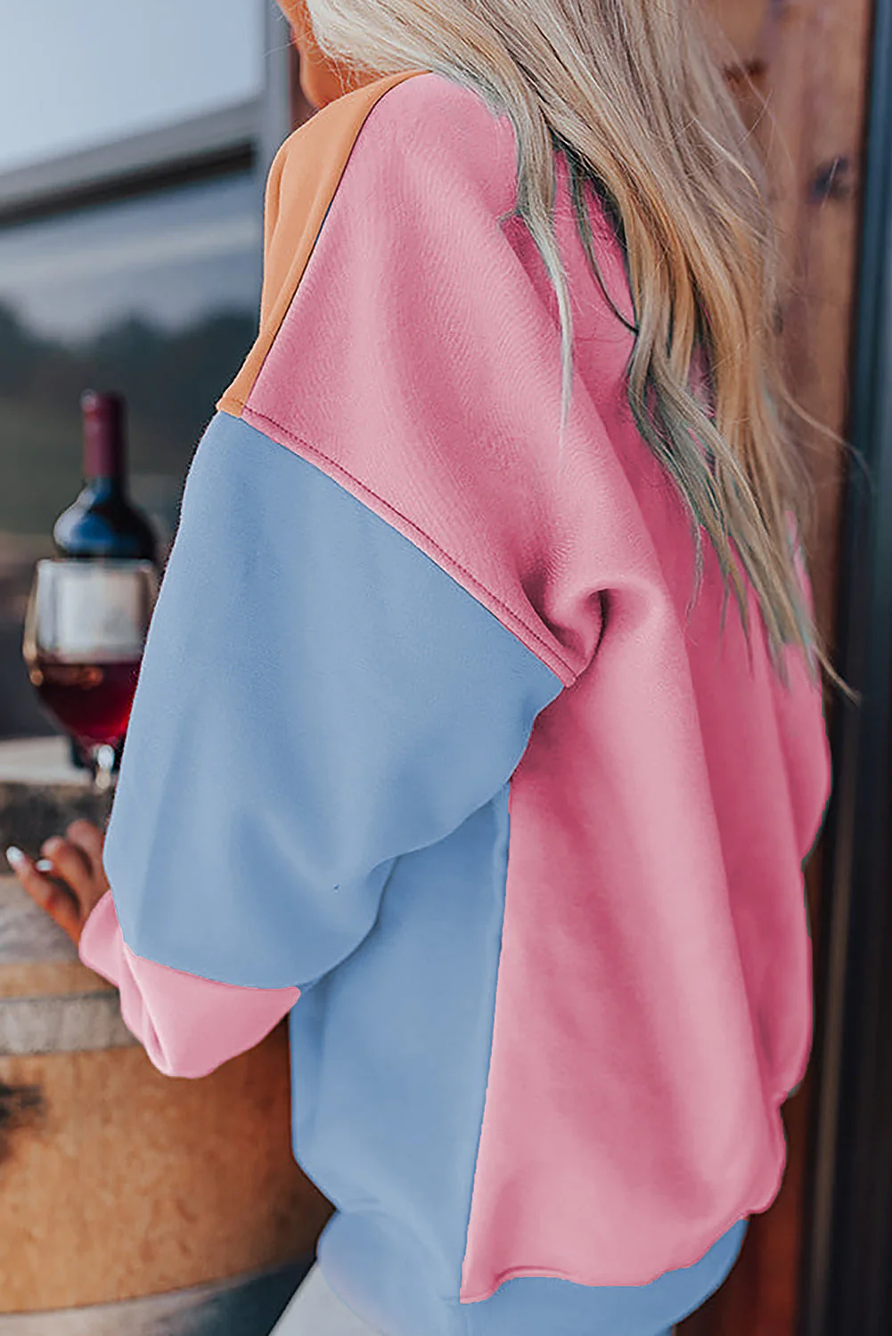 Greta | Color block sweatshirt with a crew neck and long sleeves - Image 8