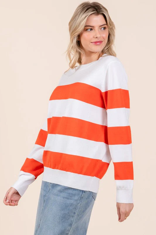 Greta | Lightweight knitted sweater with stripes - Image 2
