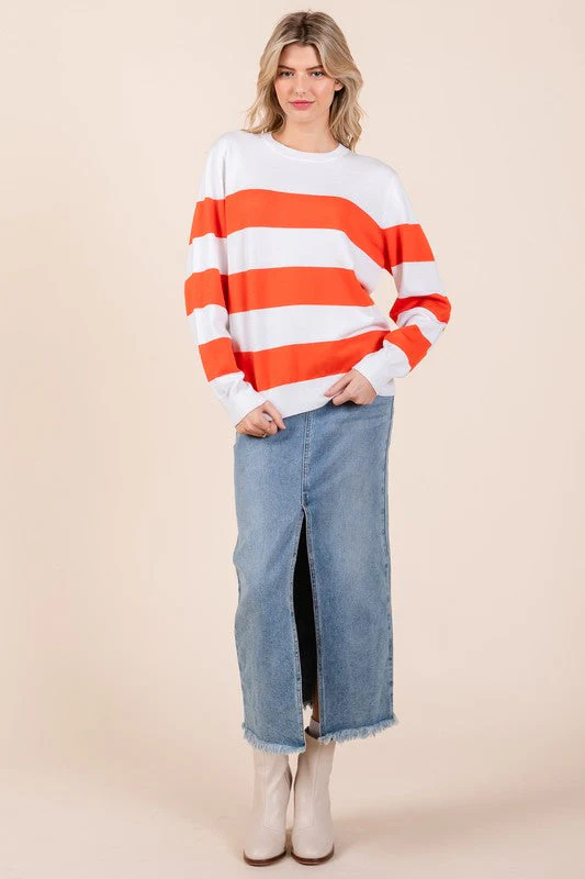 Greta | Lightweight knitted sweater with stripes - Image 4