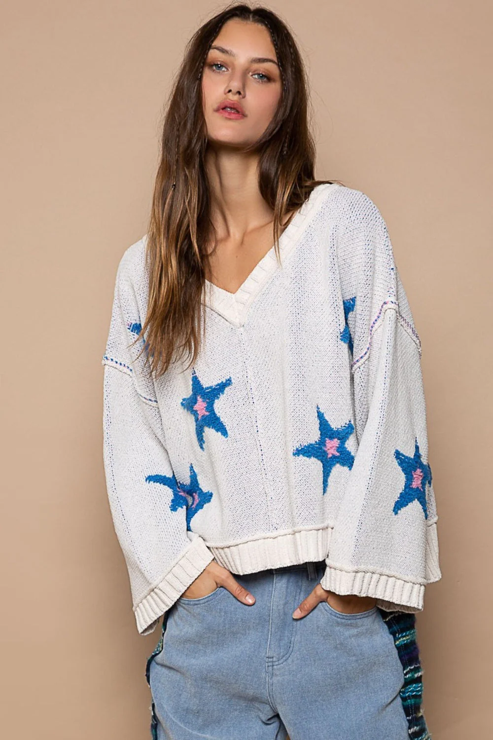 Greta | Long sleeve sweater with star patch