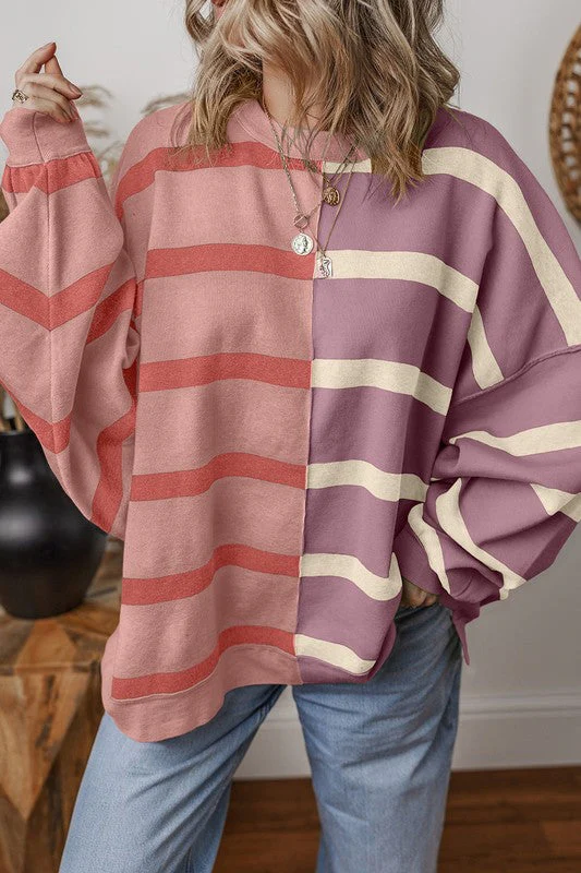 Greta | Oversized contrast printed top with dropped shoulders - Image 4