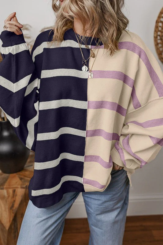 Greta | Oversized contrast printed top with dropped shoulders - Image 5