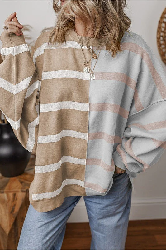 Greta | Oversized contrast printed top with dropped shoulders - Image 7