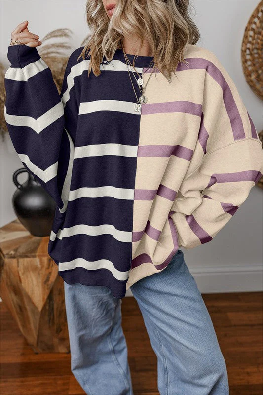 Greta | Oversized contrast printed top with dropped shoulders - Image 9