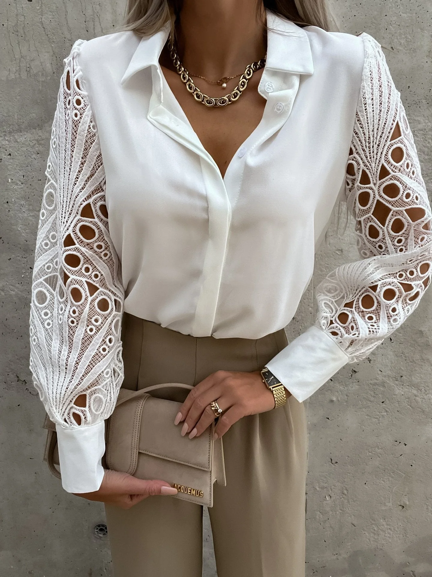 Griselda® | Women'S Blouse With Artistic Crochet Sleeves - Image 4