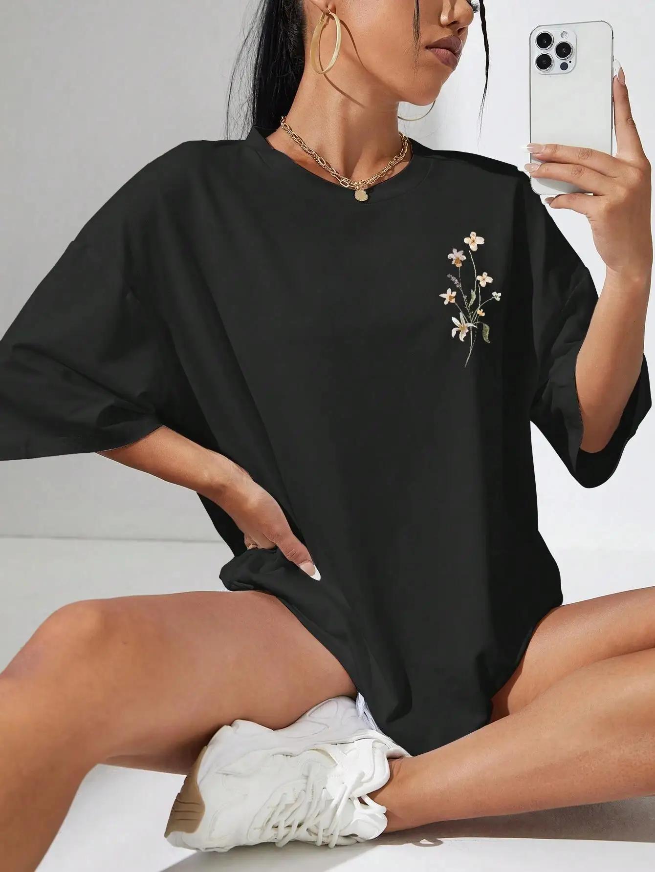 Guadalupe® | Floral women's cotton T-shirt - Image 3