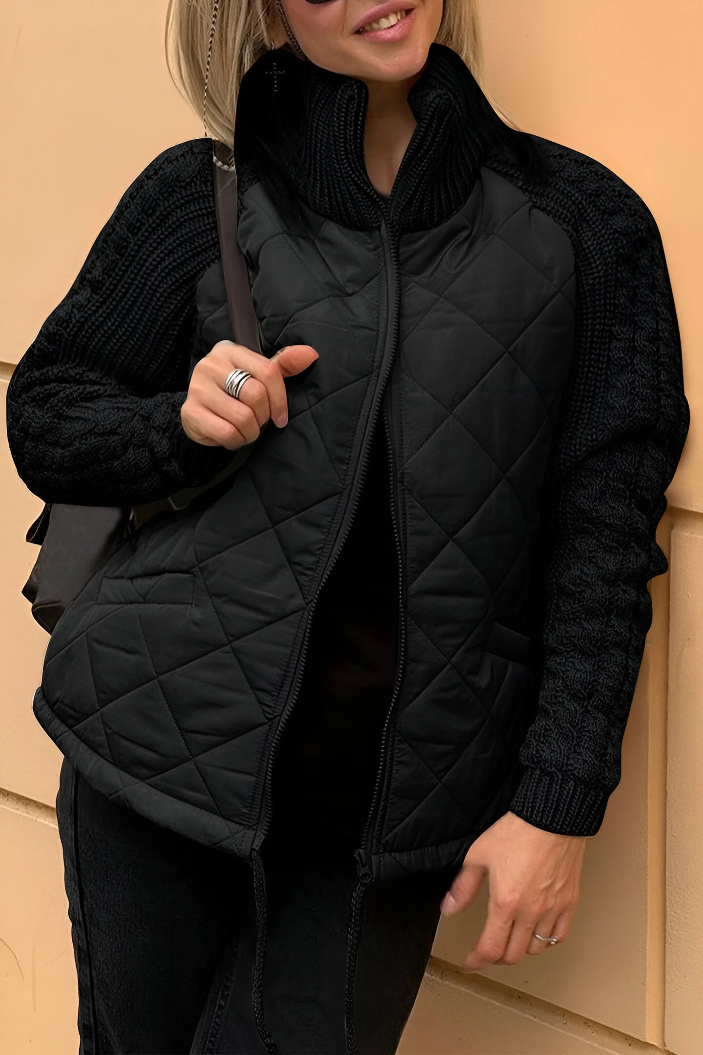 Guadalupe | Knitted patchwork zip jacket - Image 4