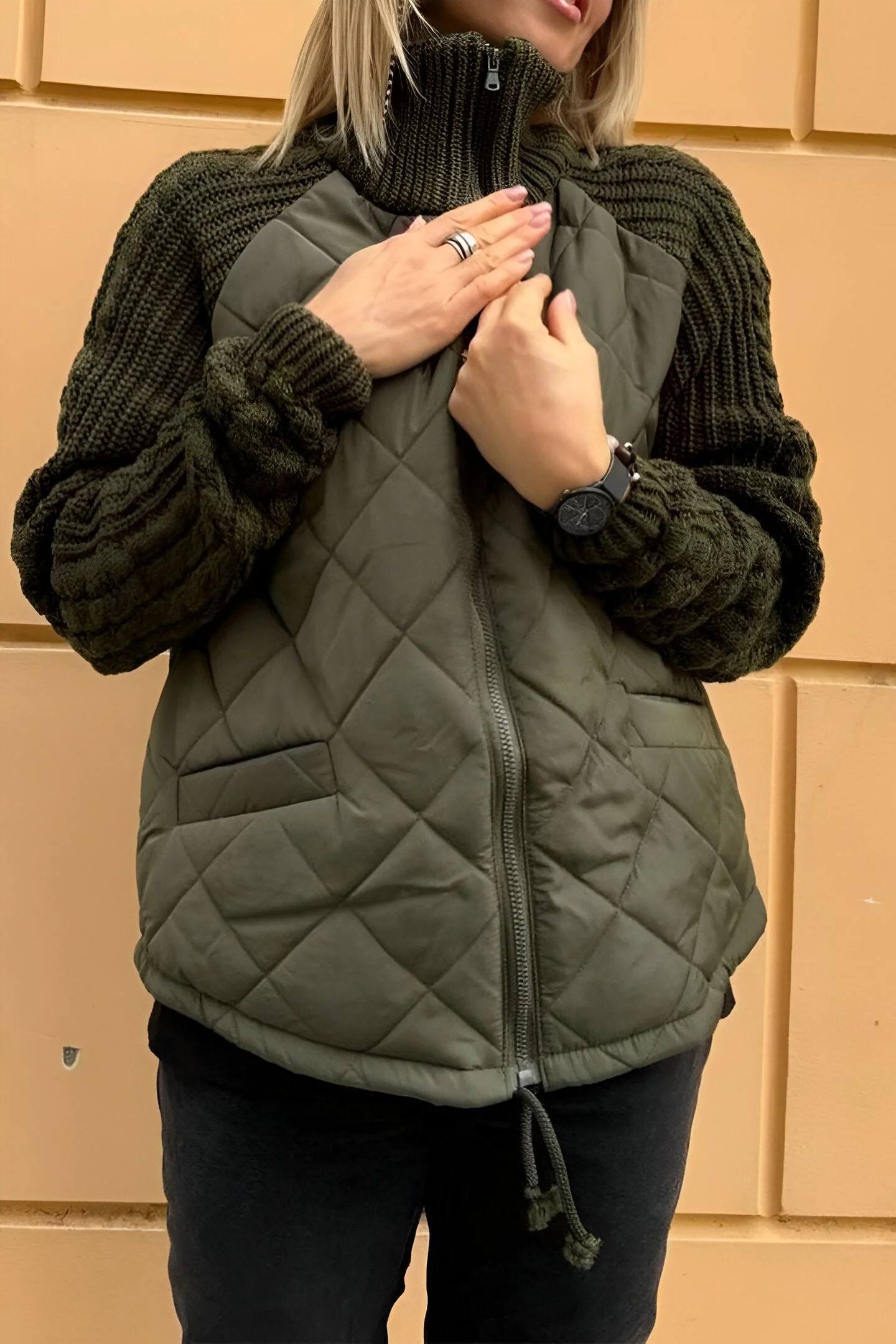 Guadalupe | Knitted patchwork zip jacket - Image 7