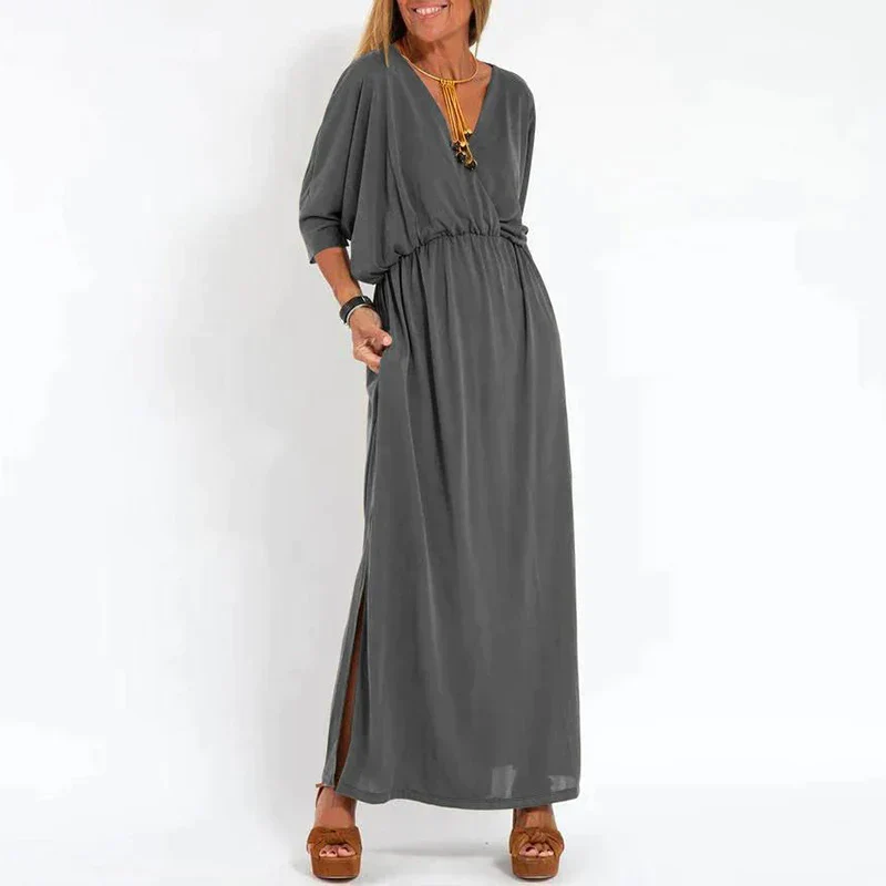Guadalupe® | Long Vintage Dress With Side Slit And High Waist Hen - Image 2
