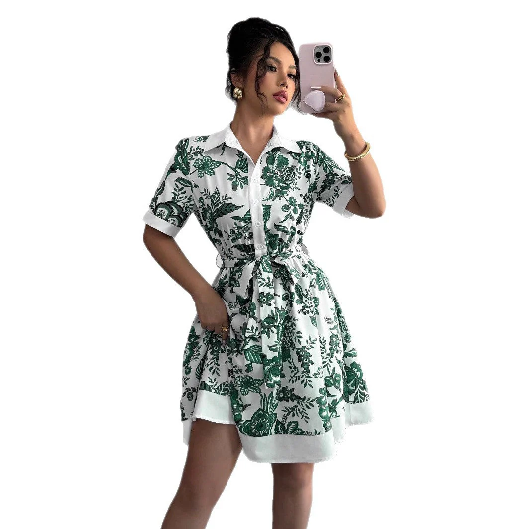 Guadalupe® | Women'S Floral Print Shirt Dress With Belt - Image 5