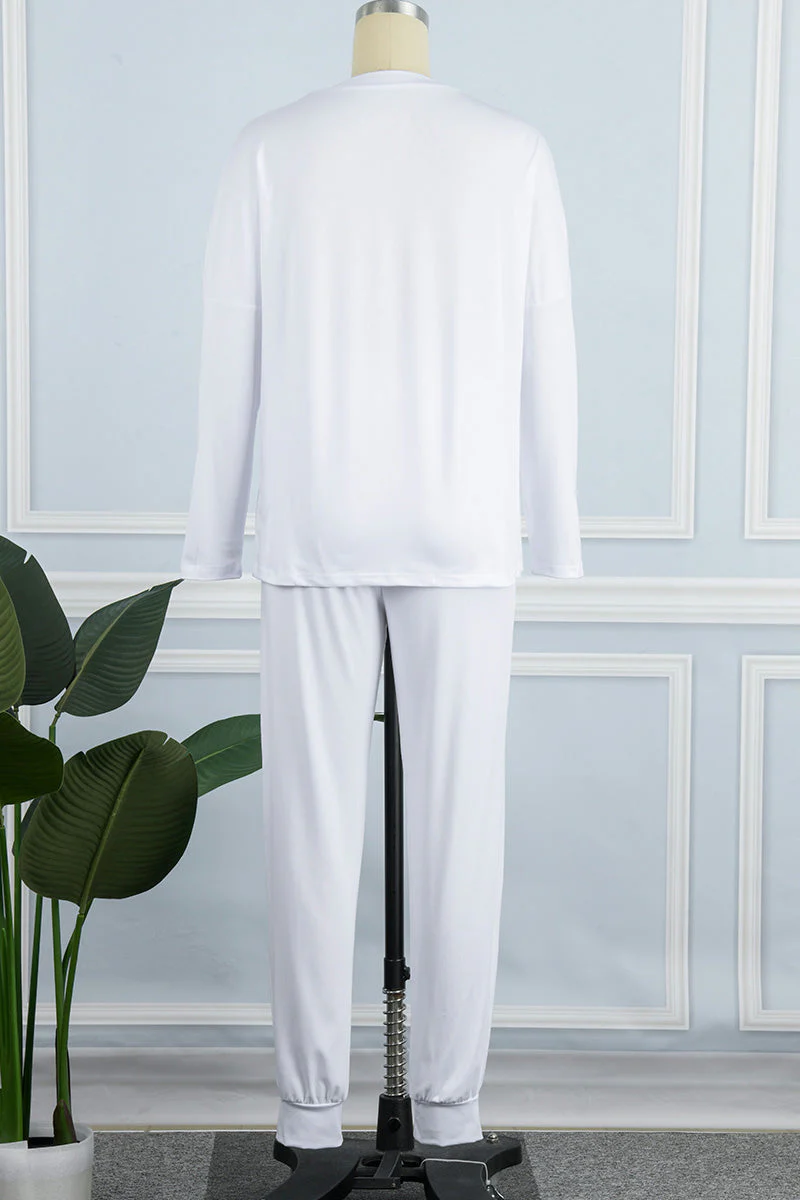 Guillermina | Casual solid color asymmetrical long sleeve O-neck two piece suit - Image 19