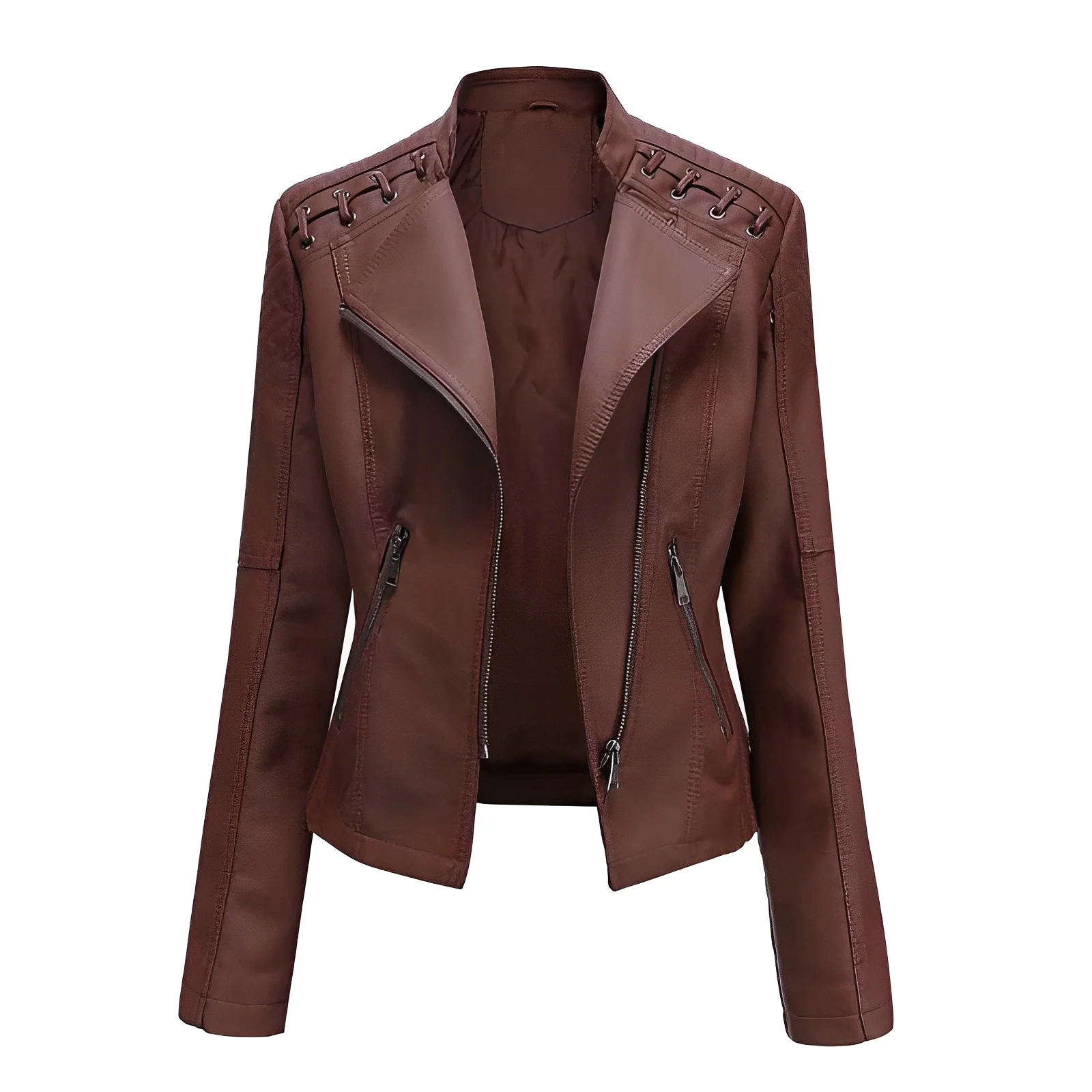 Guillermina | PU leather jacket with zipper - Image 3