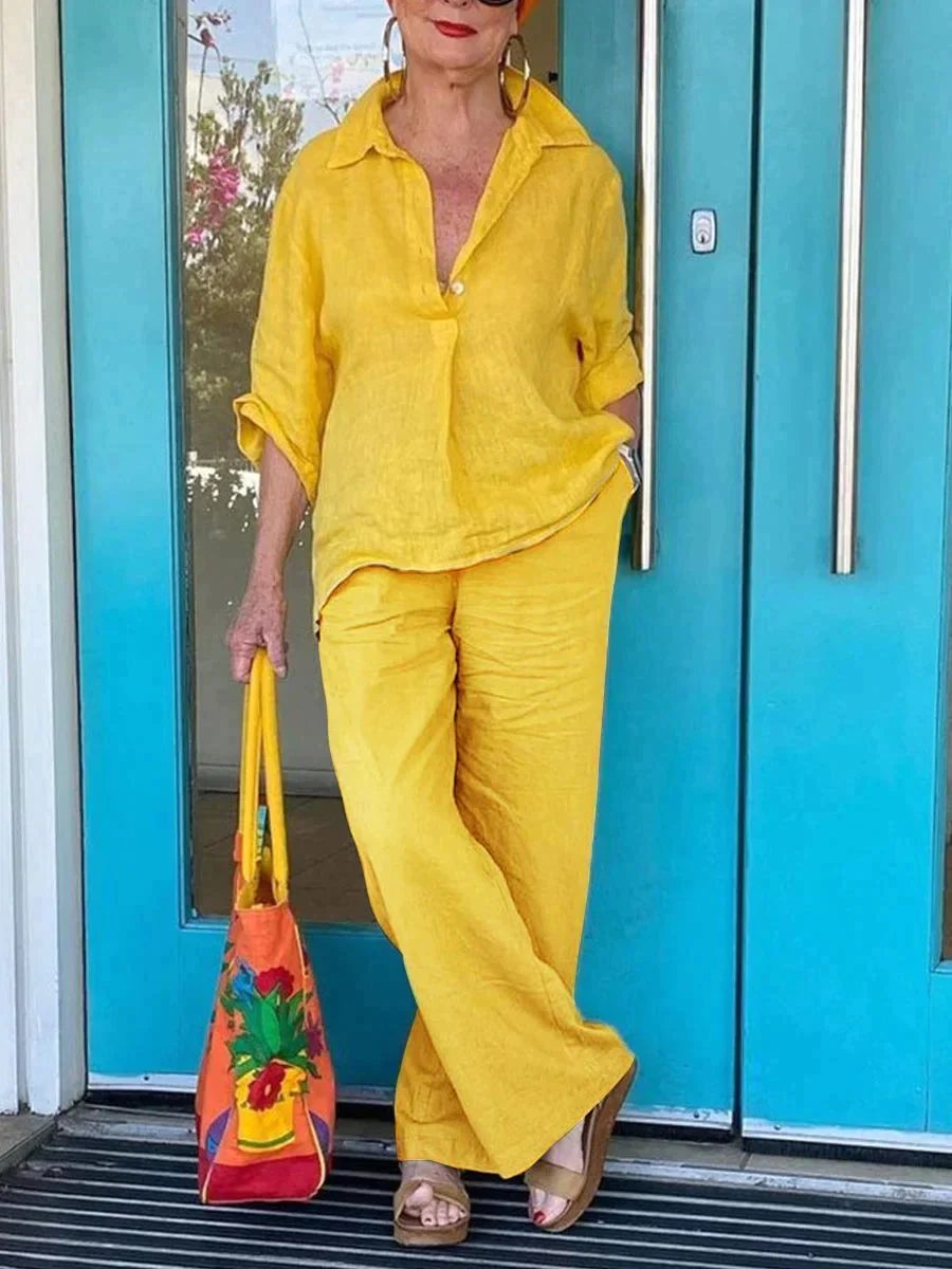 Hailey® | Elegant Long-Sleeved Loose Blouse And Pants Set