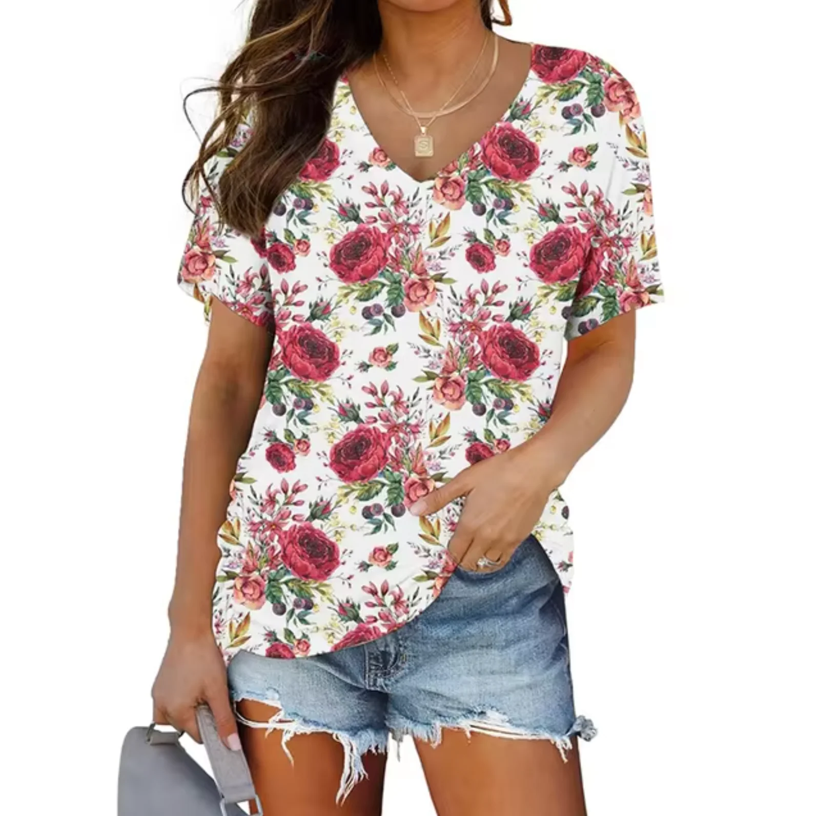 Hailey® | Printed V-Neck T-Shirts - Image 2