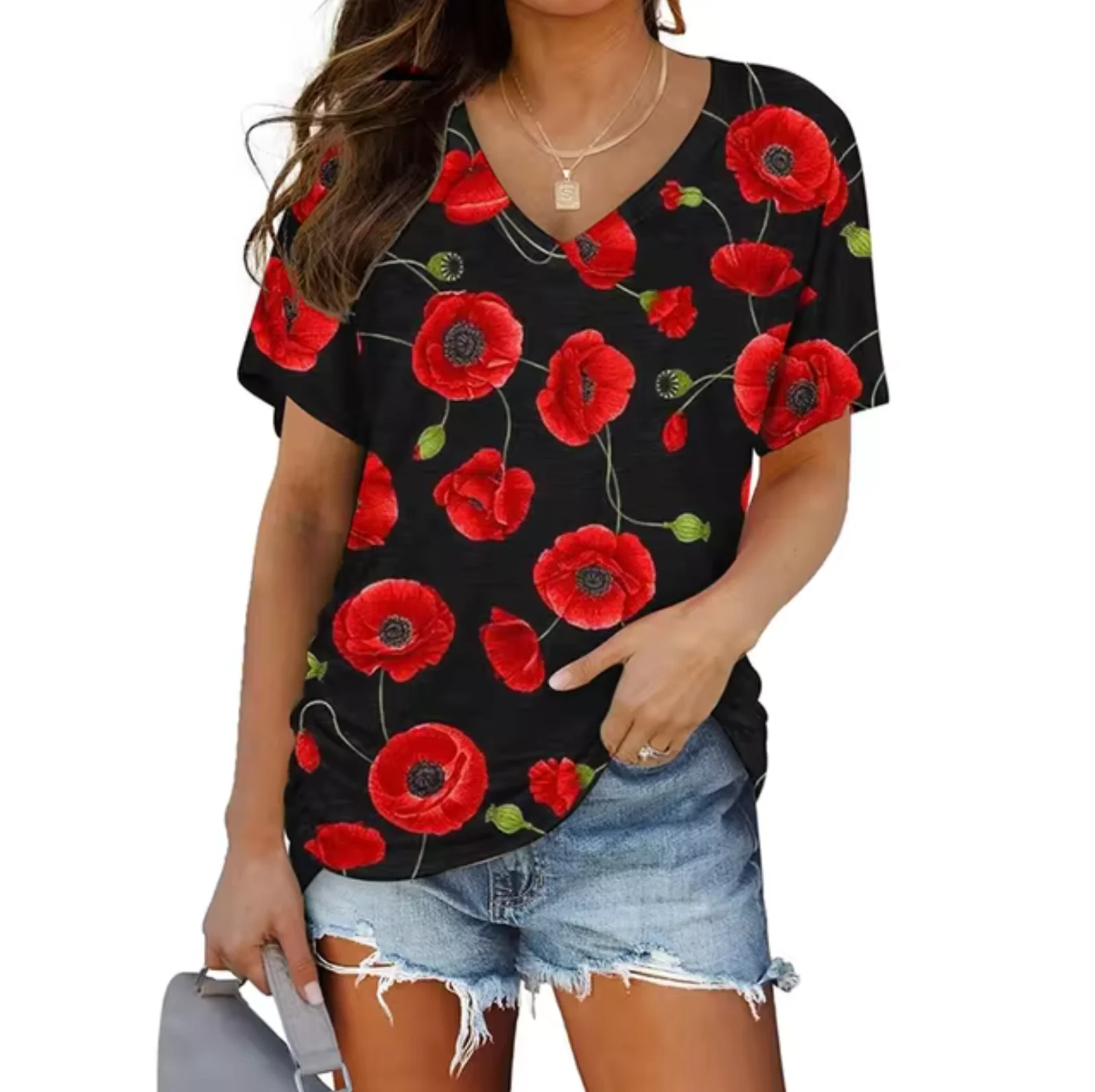 Hailey® | Printed V-Neck T-Shirts - Image 3