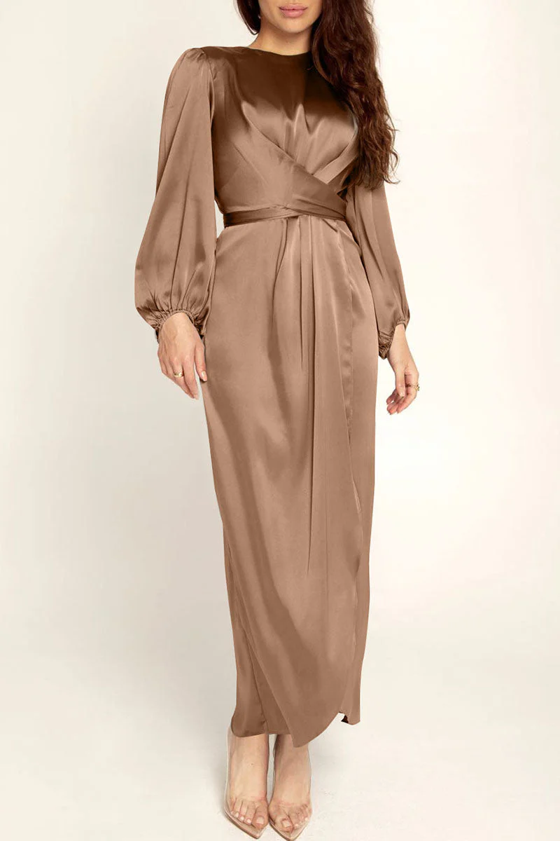 Hana | Fashion Stars Solid Patchwork O-Neck A-Line Dresses - Image 10