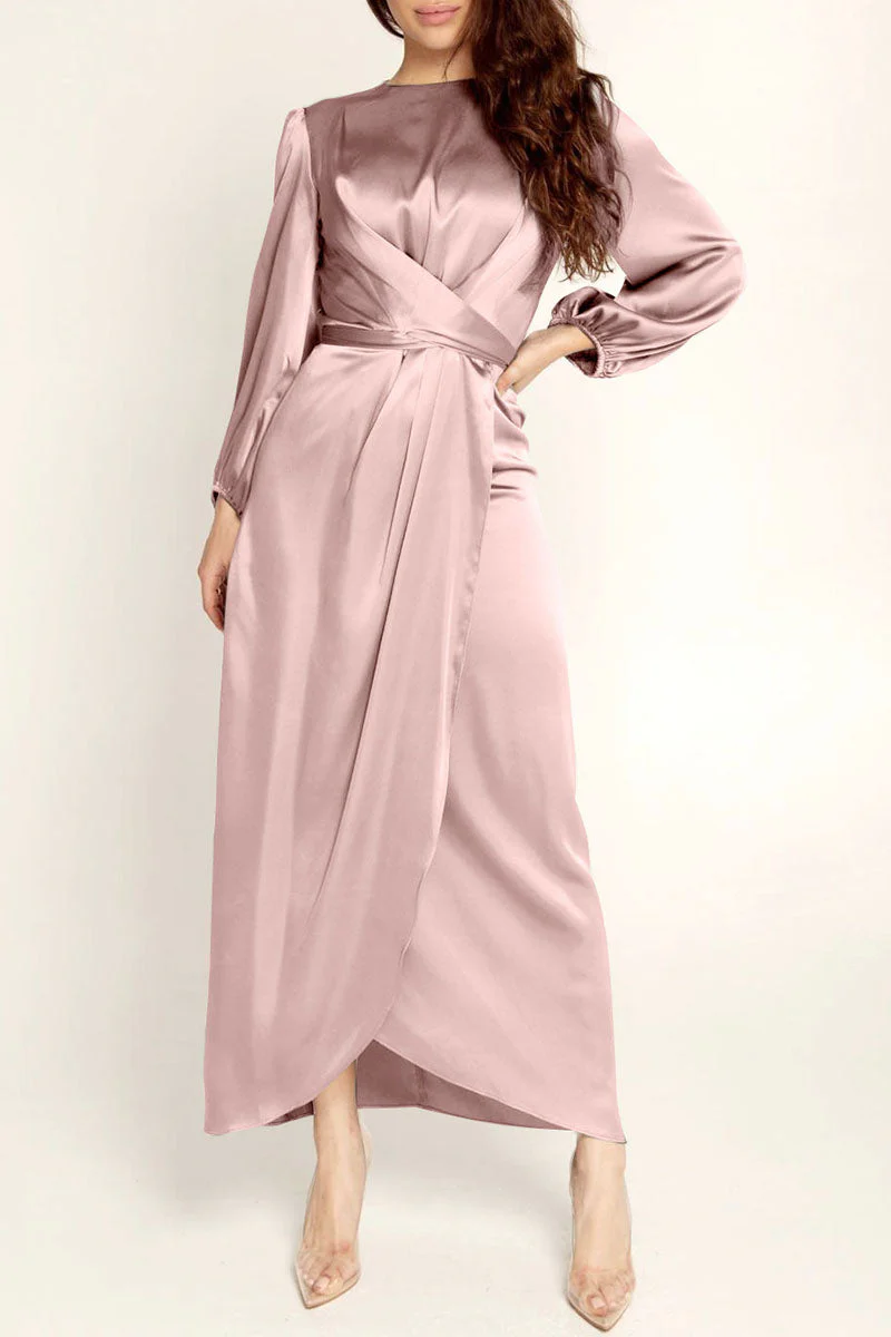 Hana | Fashion Stars Solid Patchwork O-Neck A-Line Dresses - Image 2