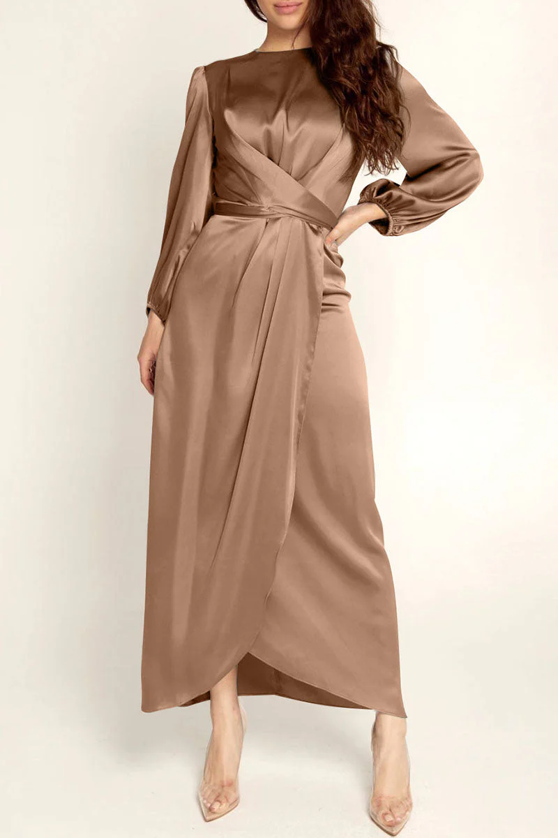 Hana | Fashion Stars Solid Patchwork O-Neck A-Line Dresses - Image 4