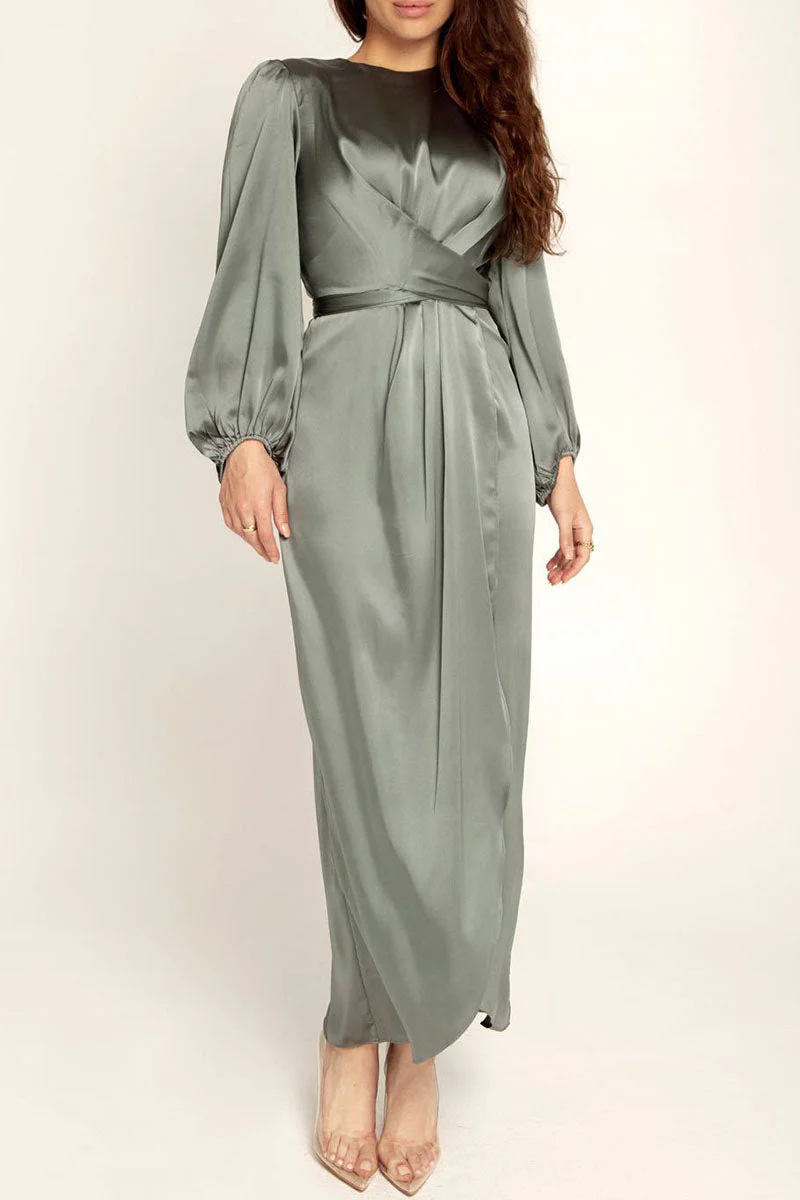 Hana | Fashion Stars Solid Patchwork O-Neck A-Line Dresses - Image 6
