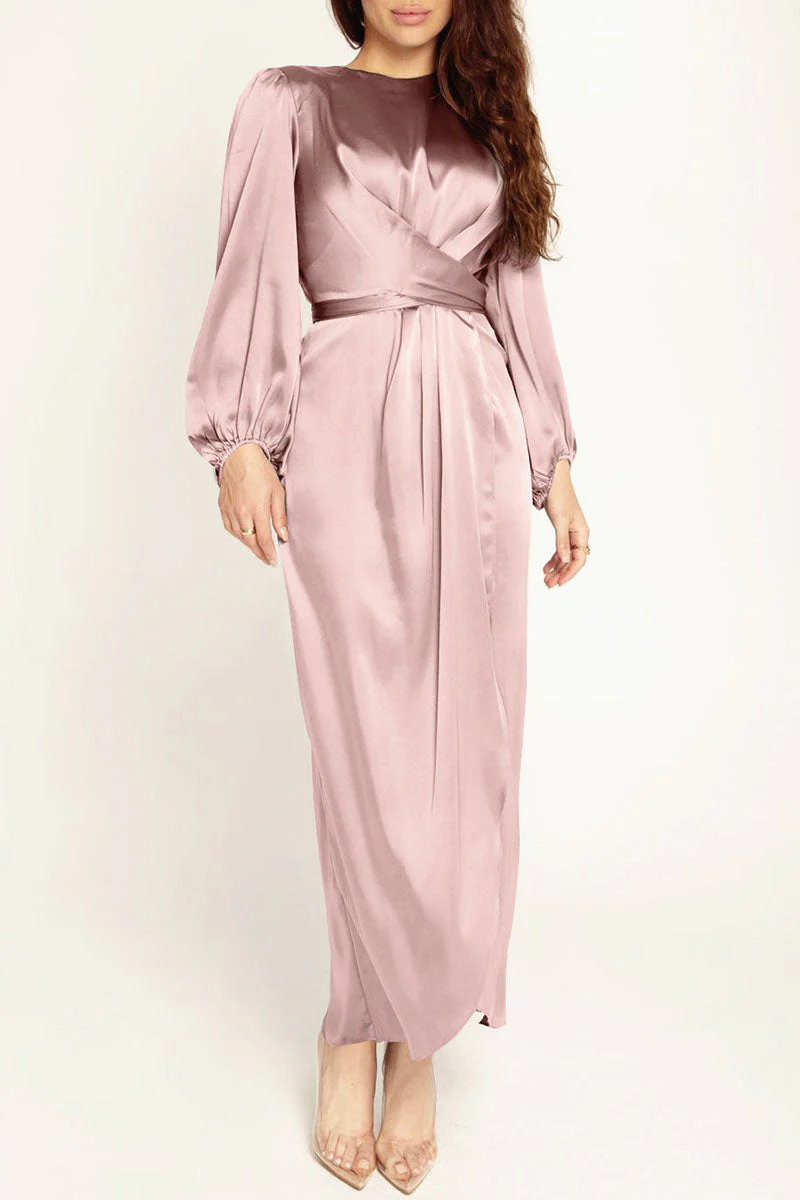 Hana | Fashion Stars Solid Patchwork O-Neck A-Line Dresses - Image 8
