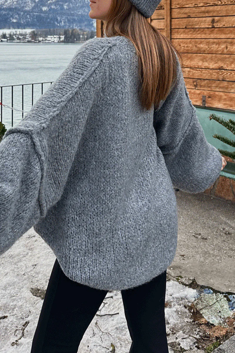 Hanna | Casual daily patchwork weave half turtleneck sweater - Image 20