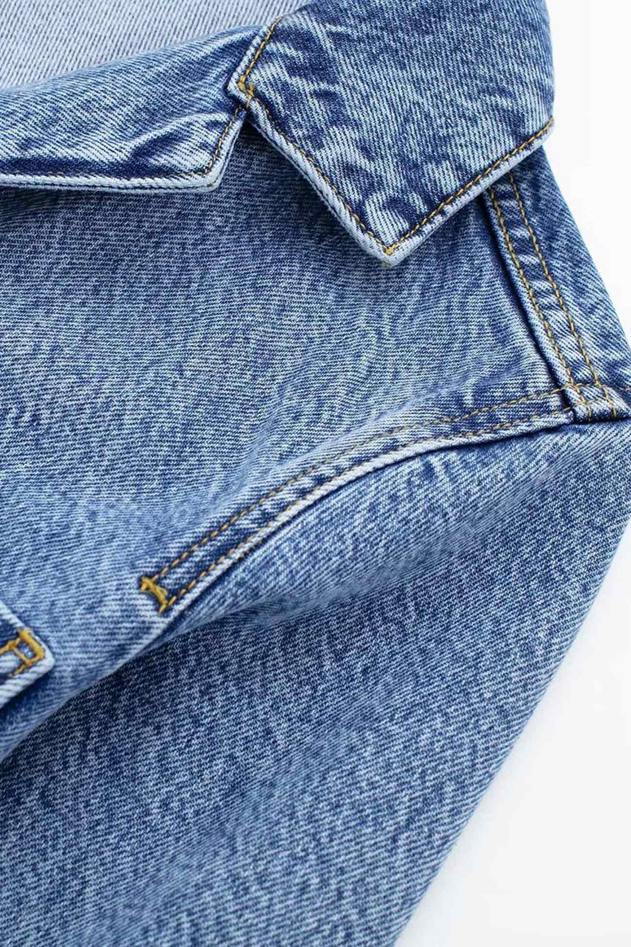 Hanna | Long sleeve denim jumpsuits with pockets and high waist - Image 8