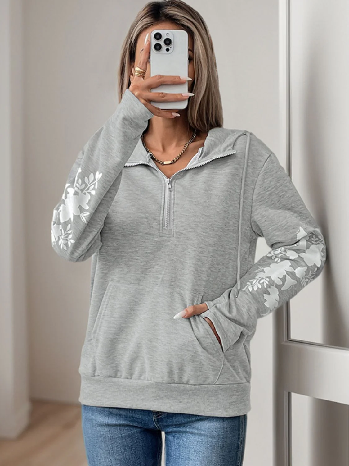 Hanna | Perfee long sleeve half zip hoodie - Image 6