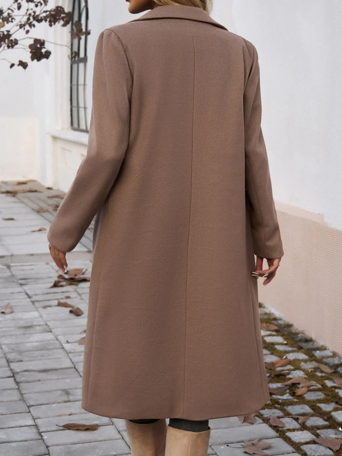 Hannah | Long sleeve coat with pockets and collar - Image 8