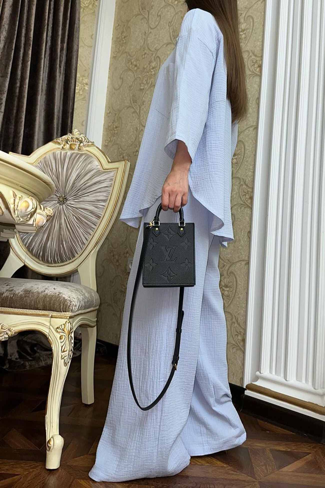 Hannelore | Two piece set with wide leg pants and button belt - Image 12