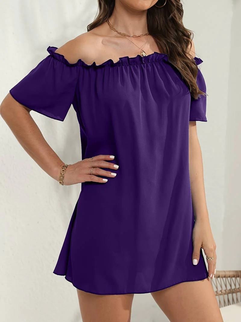 Hayden® | Elegant Off-The-Shoulder Short-Sleeved Mini Dress - Image 3