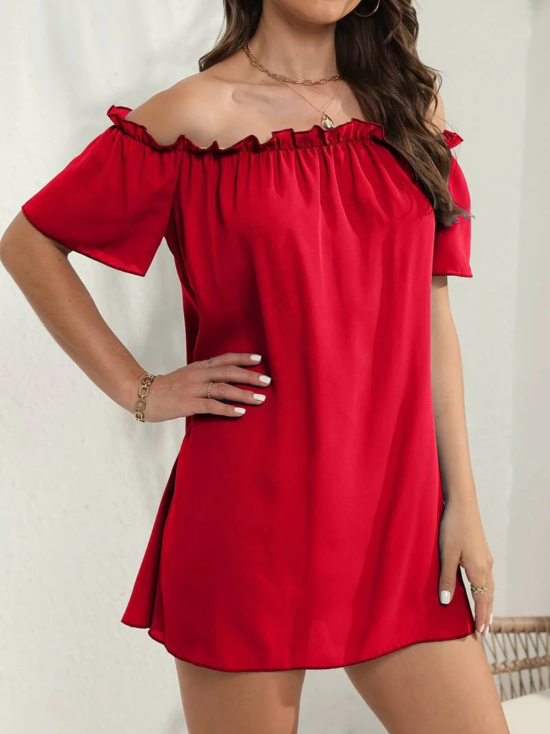 Hayden® | Elegant Off-The-Shoulder Short-Sleeved Mini Dress - Image 4